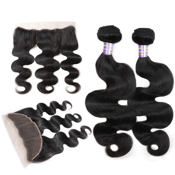 Easy Hair 10A Peruvian Body Wave Virgin Hair 3 Bundles With 13x4 Lace Frontal Closure - Easy Hair