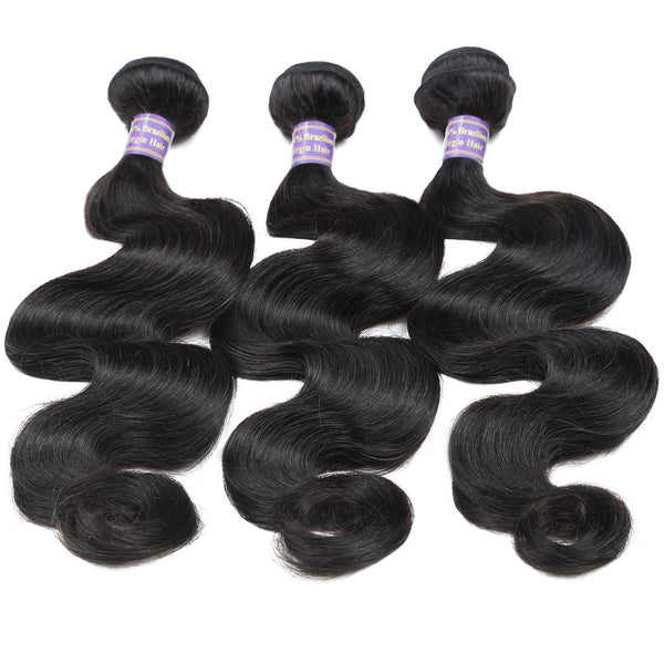 Easy Hair 10A Peruvian Body Wave Virgin Hair 3 Bundles With 13x4 Lace Frontal Closure - Easy Hair