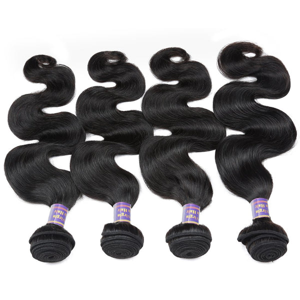 Easy Hair 10A Malaysian Virgin Human Body Wave Hair 4 Bundles With Lace Closure - Easy Hair