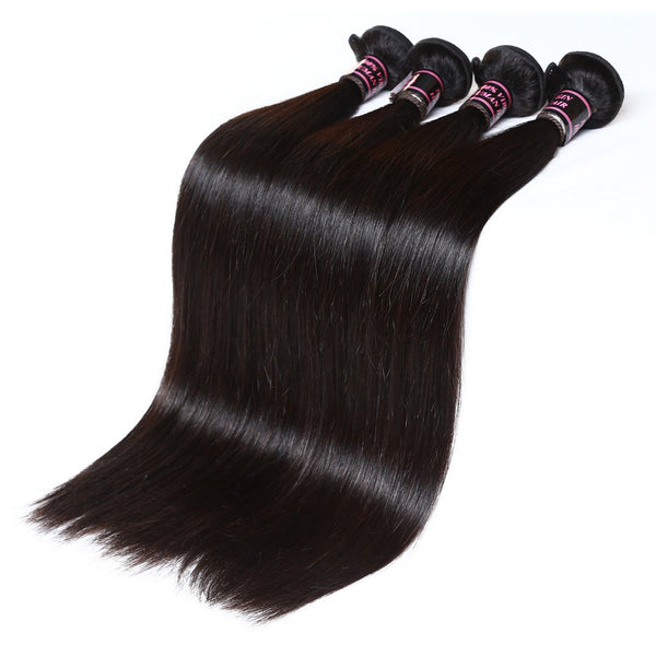 Easy Hair Virgin Indian Straight Hair 4 Bundles Human Hair Extensions - Easy Hair