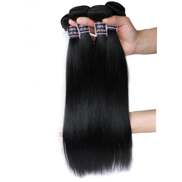 Easy Hair Virgin Indian Straight Hair 4 Bundles Human Hair Extensions - Easy Hair