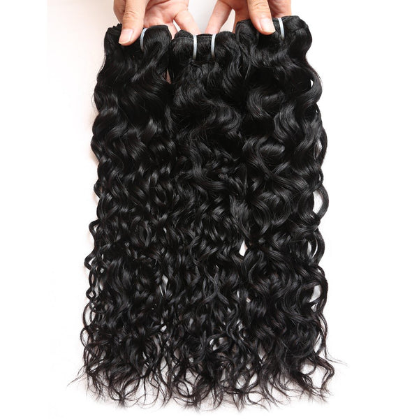 Easy Hair Virgin Brazilian Water Wave Human Hair 3 Bundles With Lace Closure - Easy Hair