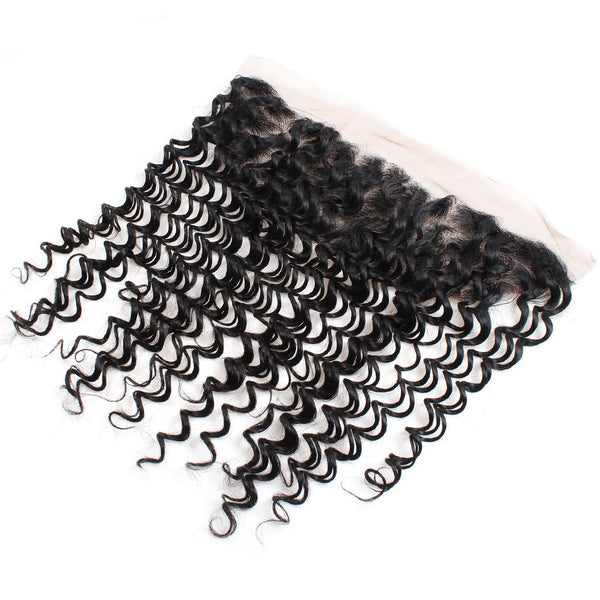 Easy Hair Indian Virgin Hair Deep Wave Hair Lace Frontal 13*4 Ear To Ear Lace Closure - Easy Hair