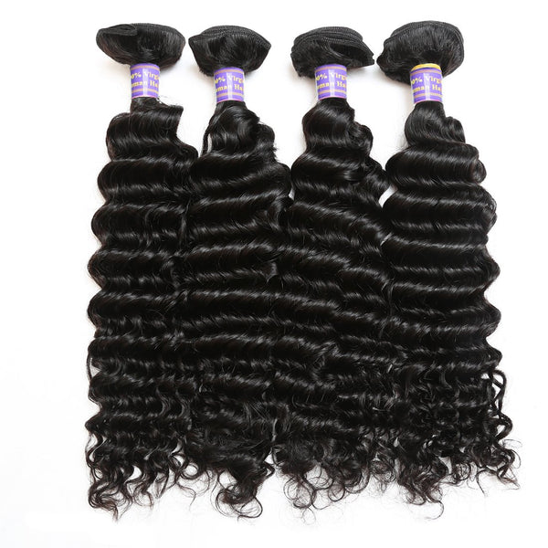 Easy Hair 10A High Quality Natural Indian Deep Wave Human Virgin Hair 4 Bundles - Easy Hair