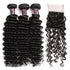 Easy Hair Malaysian Virgin Human Hair Deep Wave 3 Bundles With Lace Closure - Easy Hair