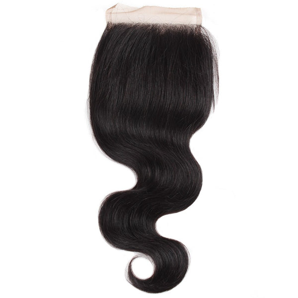 Easy Hair Virgin Indian Body Wave Human Hair Lace Closure 4*4 Swiss Lace Closure - Easy Hair