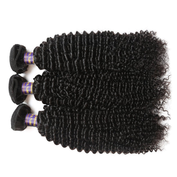 Easy Hair 10A Indian Virgin Curly Hair Weave 3 Bundles With 13x4 Lace Frontal - Easy Hair