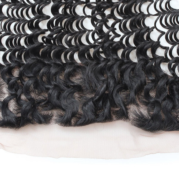 Easy Hair 10A Malaysian Deep Wave Hair 4 Bundles With Lace Frontal Closure Natural Color - Easy Hair