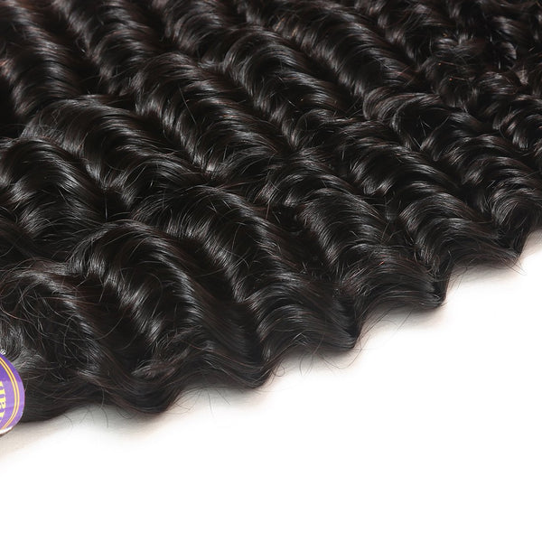 Easy Hair 10A Brazilian Deep Wave Hair 4 Bundles With Lace Frontal Closure - Easy Hair