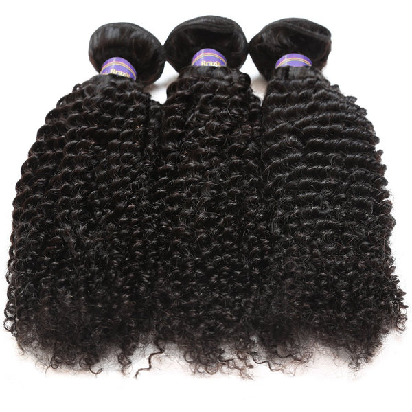 Easy Hair 10A Indian Virgin Curly Hair Weave 3 Bundles With 13x4 Lace Frontal - Easy Hair