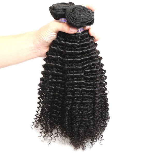 Easy Hair 10A Malaysian Curly Wave Virgin Hair 3 Bundles With 13x4 Lace Frontal - Easy Hair