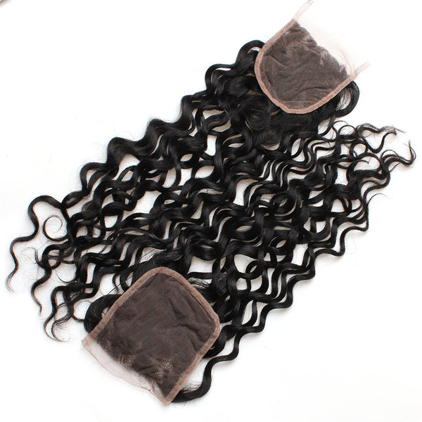 Easy Hair Peruvian Water Wave 3 Bundles With Human Hair Lace Closure - Easy Hair