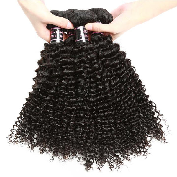 Easy Hair Virgin Indian Kinky Curly Weave Human Hair Bundles 4pcs/Lot - Easy Hair