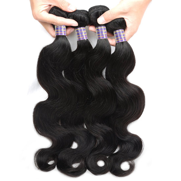 Easy Hair Body Wave 10A Brazilian Virgin Hair 4 Bundles with 13x4 Lace Frontal - Easy Hair