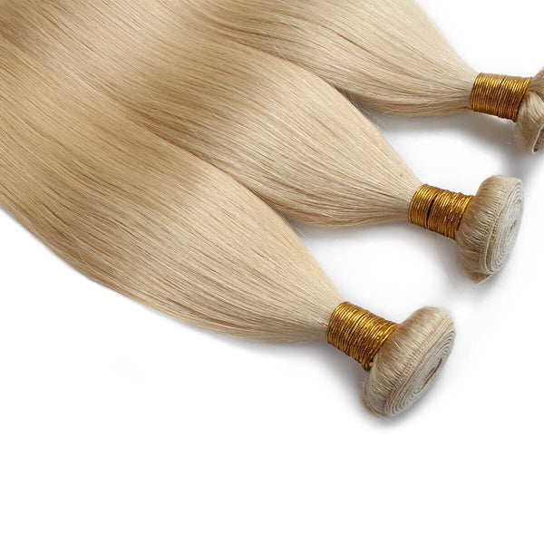 Easy Hair Blonde Hair Brazilian Straight Hair 3 Bundles 613 Color - Easy Hair