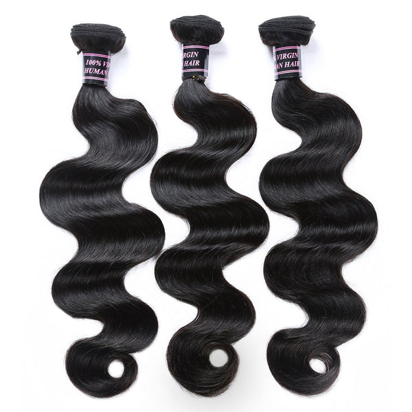 Easy Hair Virgin Human Hair Malaysian Body Wave Hair 3pcs/Lot Natural Color - Easy Hair