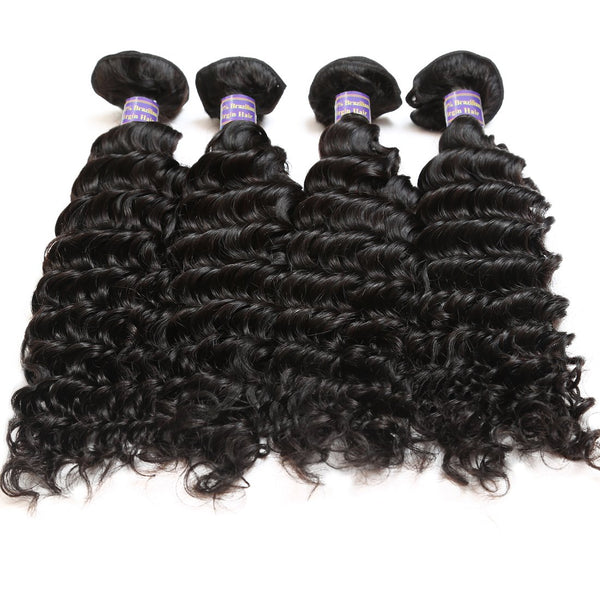 Easy Hair 10A High Quality Brazilian Unprocessed Virgin Human Hair Deep Wave 4 Bundles - Easy Hair