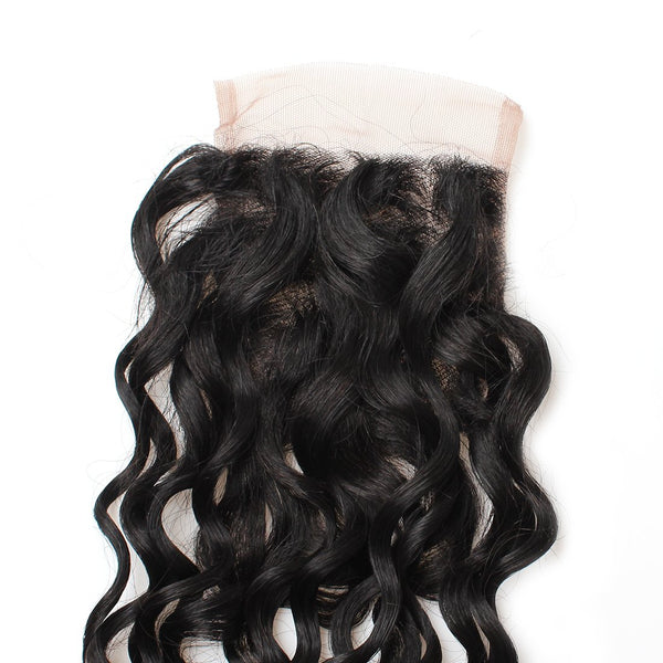 Easy Hair Peruvian Water Wave Lace Closure 4x4 Swiss Lace Closure Human Hair - Easy Hair