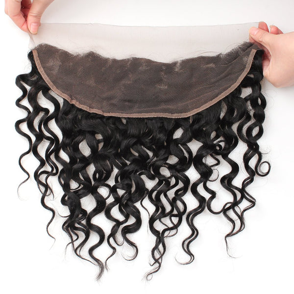 Easy Hair Water Wave Lace Frontal Indian Virgin Hair Water Wave 13x4 Ear To Ear Lace Frontal - Easy Hair