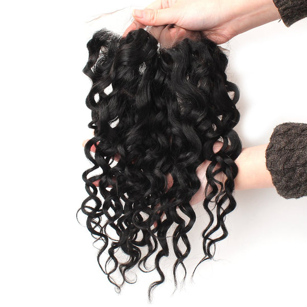 Easy Hair Malaysian Water Wave Virgin Human Hair 13x4 Ear to Ear Lace Closure - Easy Hair