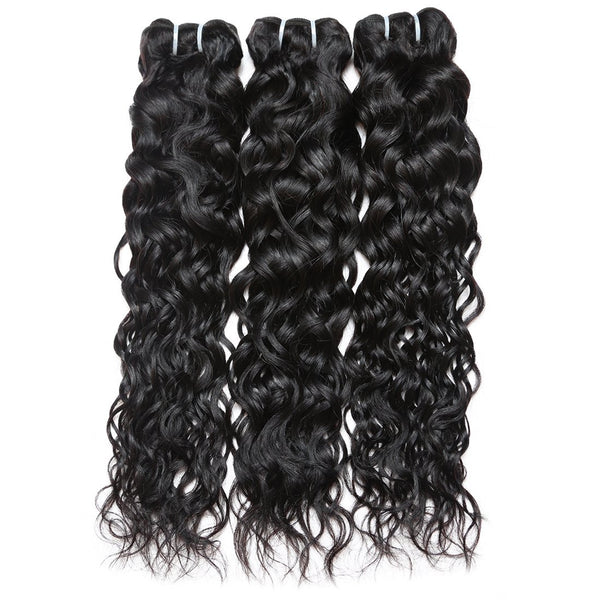 Easy Hair Malaysian Virgin Human Hair Water Wave Hair 3 Bundles With Lace Closure - Easy Hair