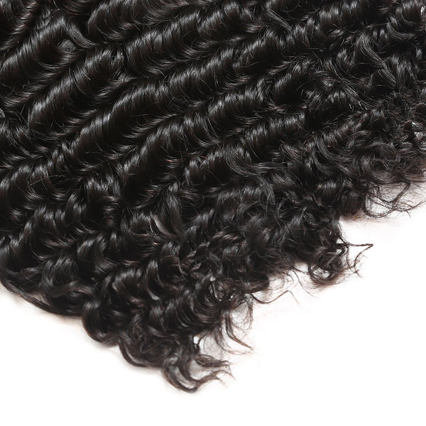 Easy Hair 10A Brazilian Deep Wave Hair 4 Bundles With Lace Frontal Closure - Easy Hair