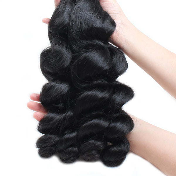 Easy Hair Brazilian Virgin Hair Loose Wave Hair Weave Bundles 4pcs/Lot - Easy Hair