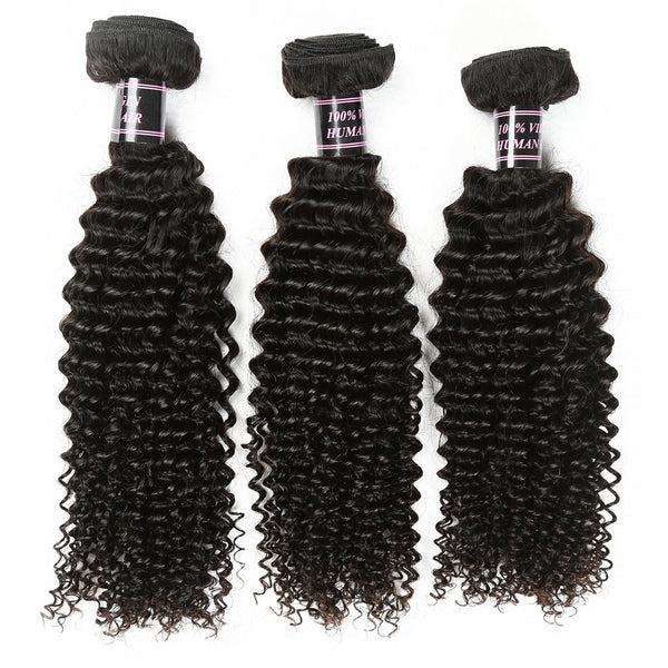 Easy Hair Kinky Curly Brazilian Virgin Human Hair Weave 3 Bundles - Easy Hair