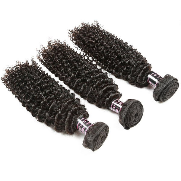 Easy Hair Kinky Curly Brazilian Virgin Human Hair Weave 3 Bundles - Easy Hair
