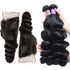Easy Hair 10A Unprocessed Indian Loose Wave Human Hair 3 Bundles With Lace Closure - Easy Hair