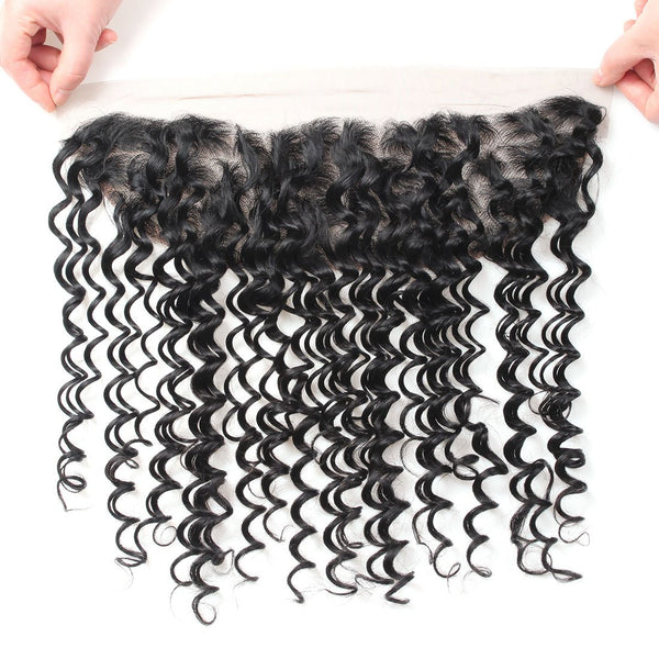Easy Hair 10A Brazilian Deep Wave Hair 4 Bundles With Lace Frontal Closure - Easy Hair