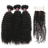 Easy Hair Brazilian Curly Human Hair 3 Bundles With Curly Lace Closure - Easy Hair
