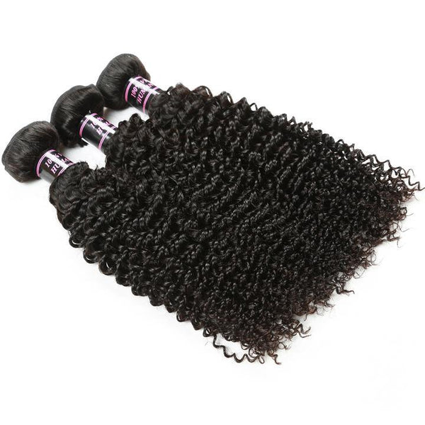 Easy Hair Kinky Curly Brazilian Virgin Human Hair Weave 3 Bundles - Easy Hair