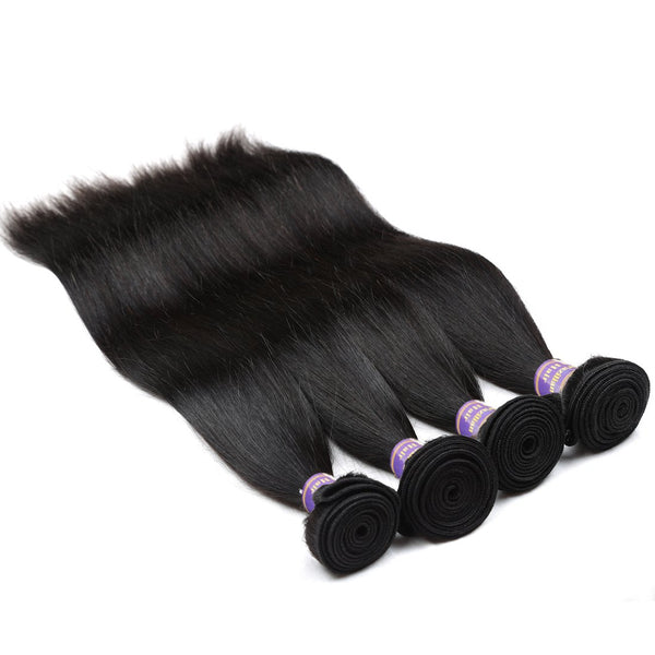 Easy Hair 10A Malaysian Straight Human Hair 4 Bundles With 13x4 Lace Frontal Closure - Easy Hair