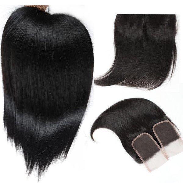 Easy Hair Unprocessed 10A Brazilian Silky Straight Human Hair 3 Bundles With Lace Closure - Easy Hair