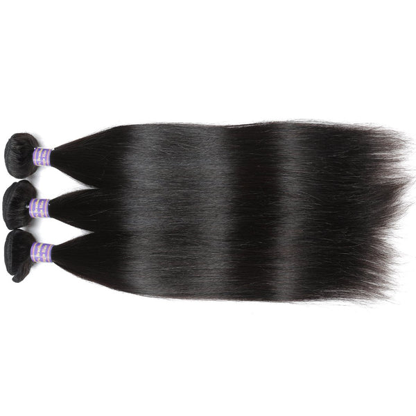 Easy Hair 10A Grade Virgin Brazilian Straight Hair 3 Bundles With 13x4 Lace Frontal - Easy Hair