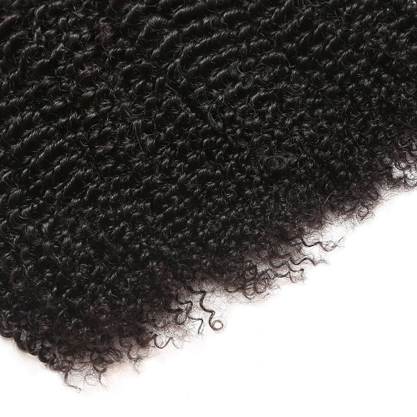Easy Hair 10A Brazilian Kinky Curly Virgin Human Hair 4 Bundles with 13x4 Lace Frontal Closure - Easy Hair