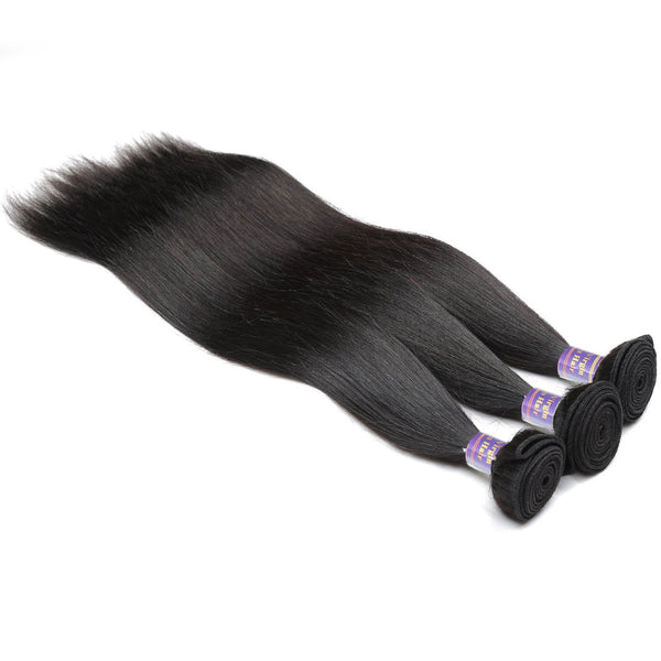 Easy Hair 10A Grade Virgin Brazilian Straight Hair 3 Bundles With 13x4 Lace Frontal - Easy Hair