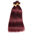 Easy Hair Burgundy Ombre 99J Dark Wine Red Straight Hair Brazilian Human Hair 3 Bundles - Easy Hair