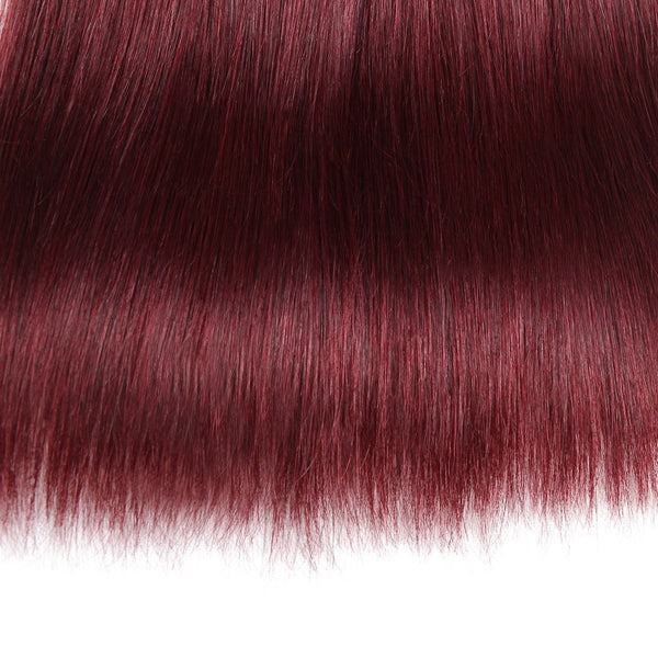 Easy Hair Burgundy Ombre 99J Dark Wine Red Straight Hair Indian Human Hair 3 Bundles - Easy Hair