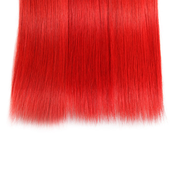Easy Hair Ombre T1B/39J Peruvian Virgin Straight Wave Human Hair Extensions 3 Bundles With 4*4 Lace Closure - Easy Hair