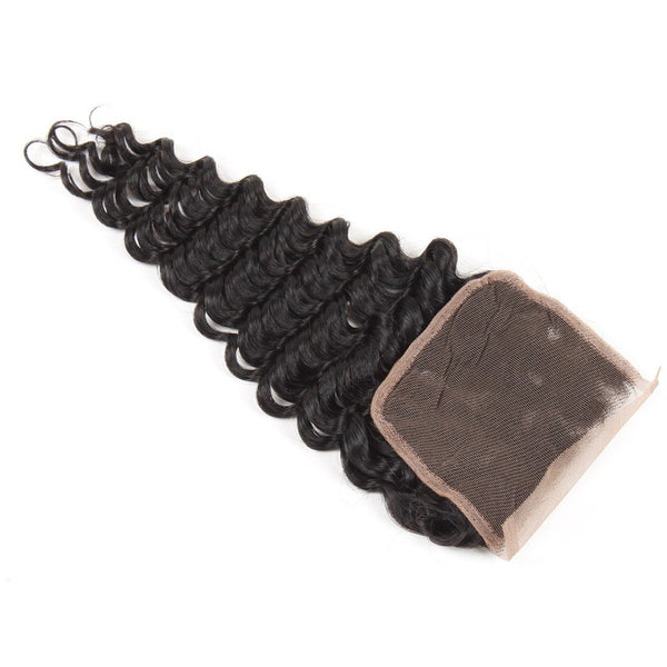 Easy Hair Peruvian Deep Wave Lace Closure 4x4 Human Hair Lace Closure - Easy Hair
