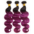 Easy Hair Indian T1B/BUG Ombre Body Wave Virgin Human Hair Extensions 3 Bundles With 4x4 Lace Closure - Easy Hair