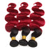 Easy Hair Brazilian T1B/99J Ombre Body Wave Virgin Human Hair Extensions 3 Bundles With 4x4 Lace Closure - Easy Hair