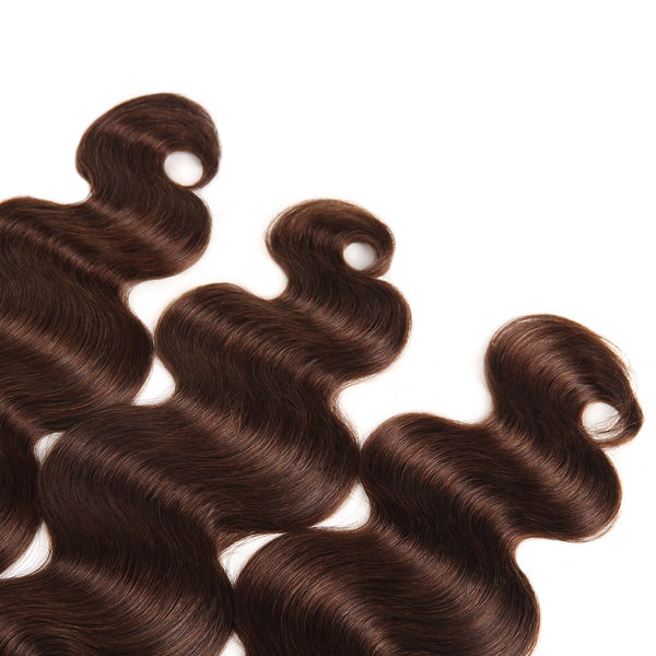 Easy Hair Body Wave Virgin Malaysian Human Hair 3 Bundles Ombre 4# Human Hair Weave 300g - Easy Hair