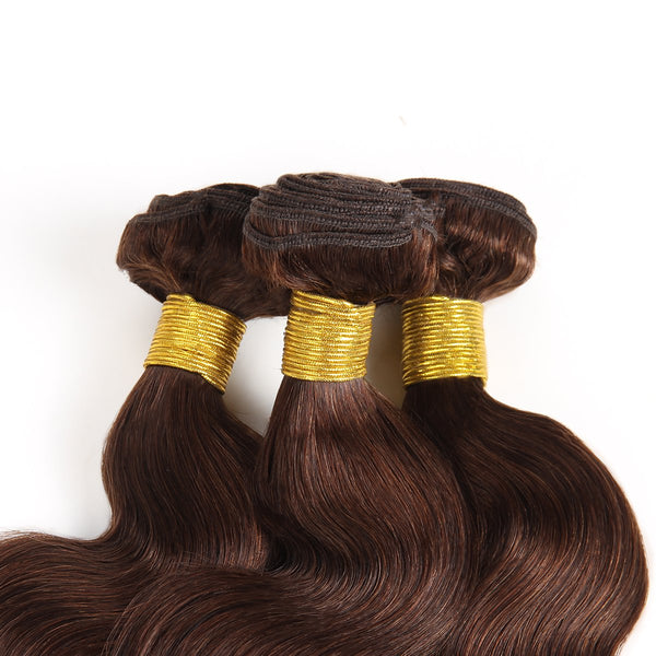 Easy Hair Body Wave Virgin Indian Human Hair 3 Bundles Ombre 2# Human Hair Weave - Easy Hair