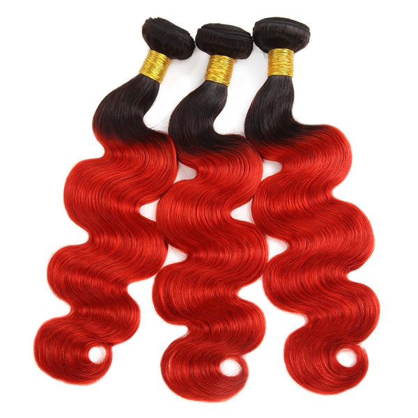 Easy Hair Indian T1B/39J Ombre Body Wave Virgin Human Hair Extensions 3 Bundles With 4x4 Lace Closure - Easy Hair