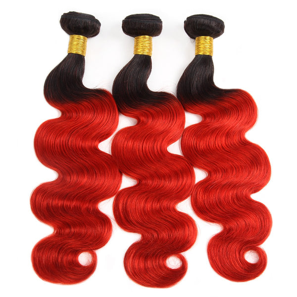 Easy Hair Indian T1B/39J Ombre Body Wave Virgin Human Hair Extensions 3 Bundles With 4x4 Lace Closure - Easy Hair