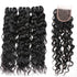 Easy Hair Malaysian Virgin Human Hair Water Wave Hair 3 Bundles With Lace Closure - Easy Hair