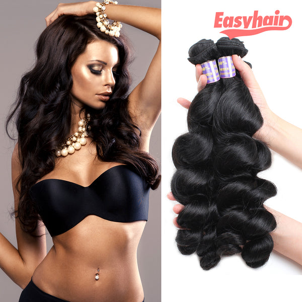 Easy Hair 10A Grade Top Sale 3 Bundles Peruvian Virgin Human Hair Loose wave - Easy Hair